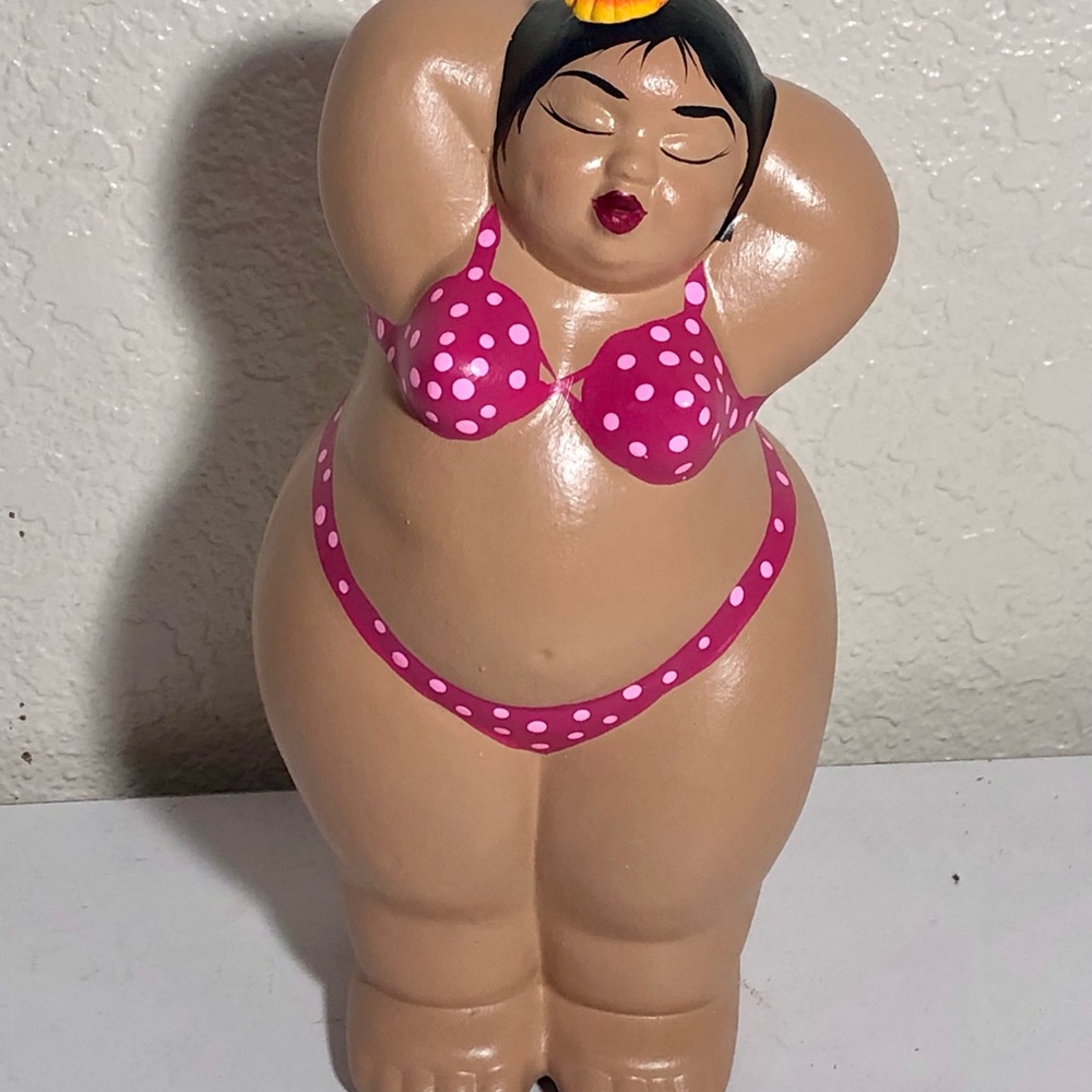 Beautiful Beach Ready Polka Dot Bikini Figurine